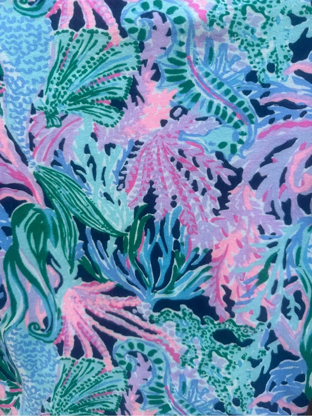 Lilly Pulitzer Girls Sammy Pajama Set High Tide Navy Mermaid Size 14 Pants Top